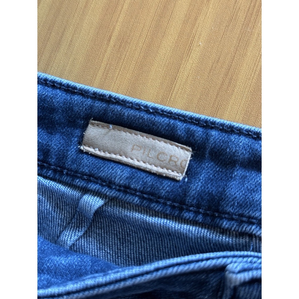 Anthropologie Pilcro The Skipper Jeans Womens 31 Dark Blue High Rise Wide Leg - Picture 7 of 13